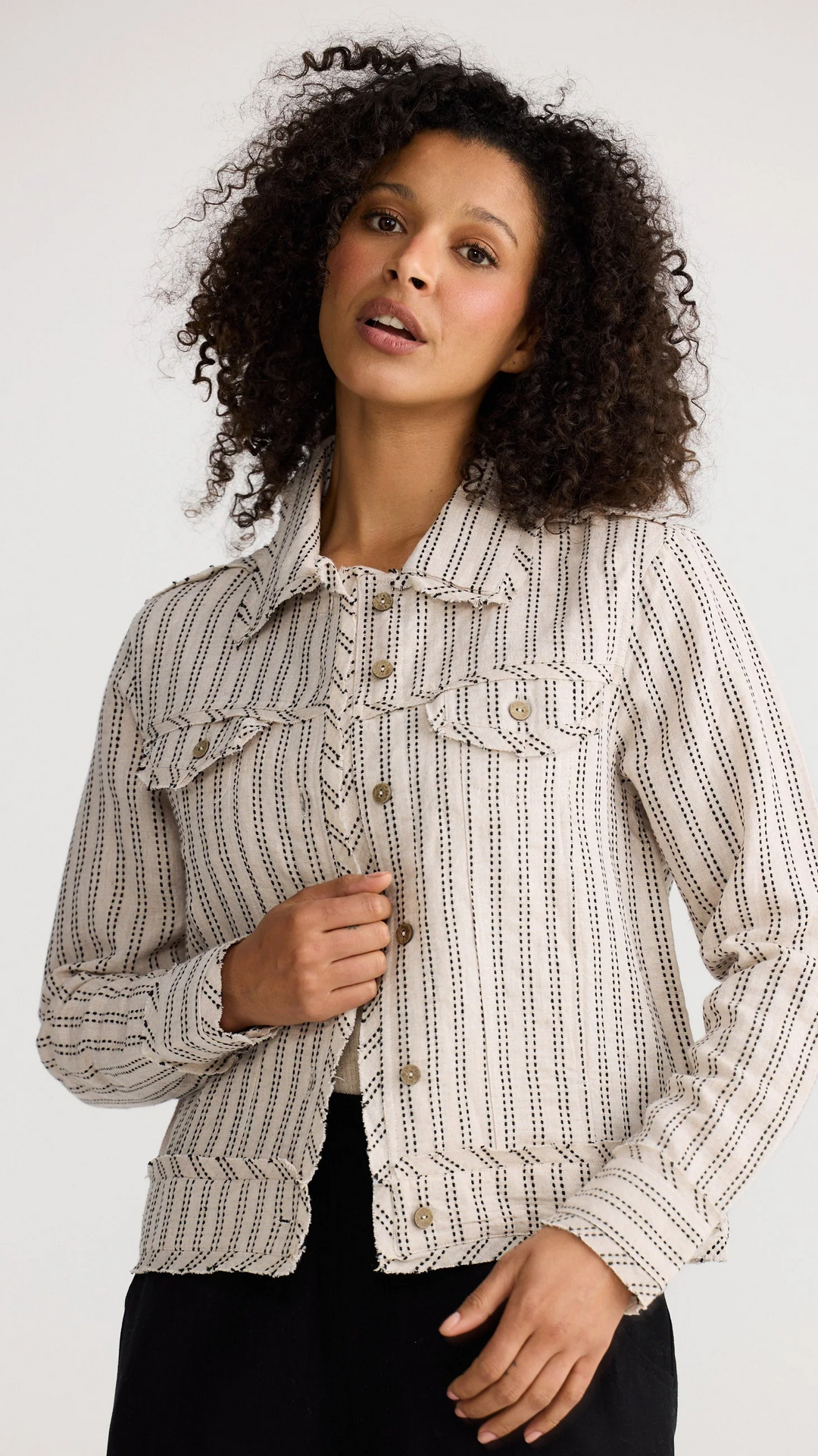 Monza Jacket Natural Stitch - Natural