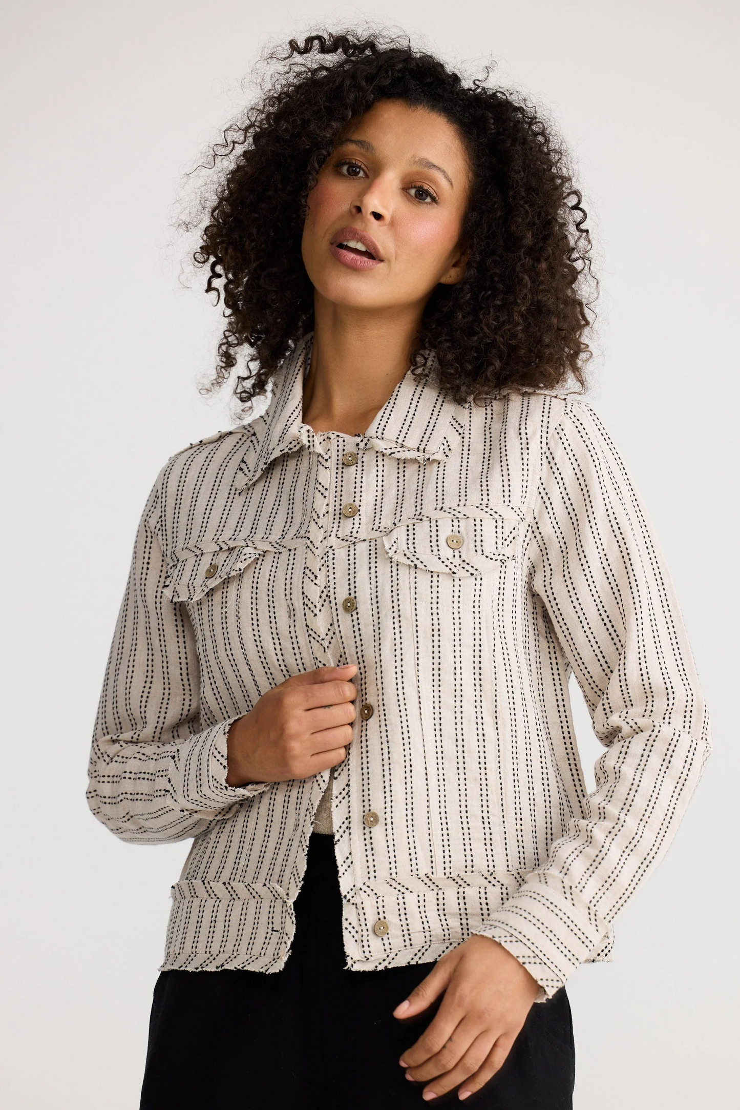 Monza Jacket Natural Stitch - Natural