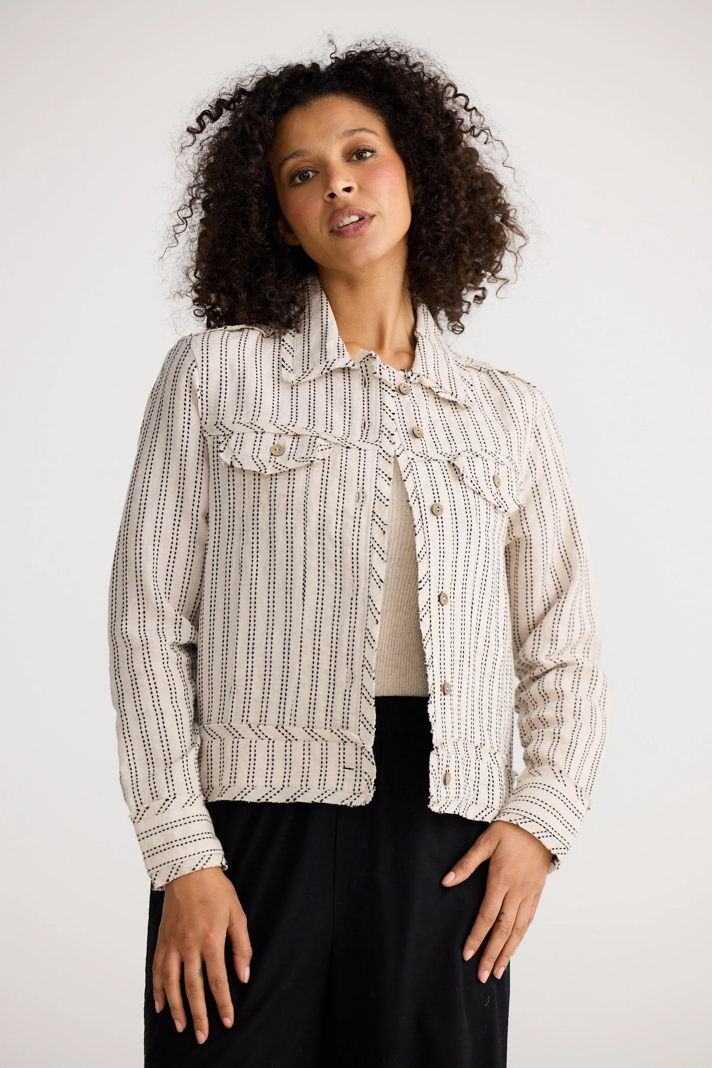 Monza Jacket Natural Stitch - Natural