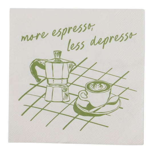 More Espresso Napkin Set (20 Pack) - Green