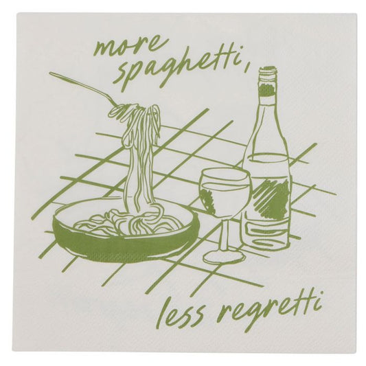 More Spaghetti Napkin Set (20 Pack) - Green