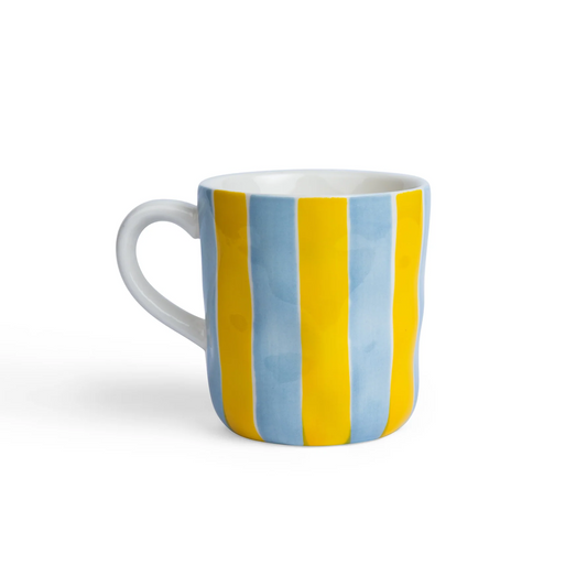 Mug - Cornflower Blue & Yellow Stripe