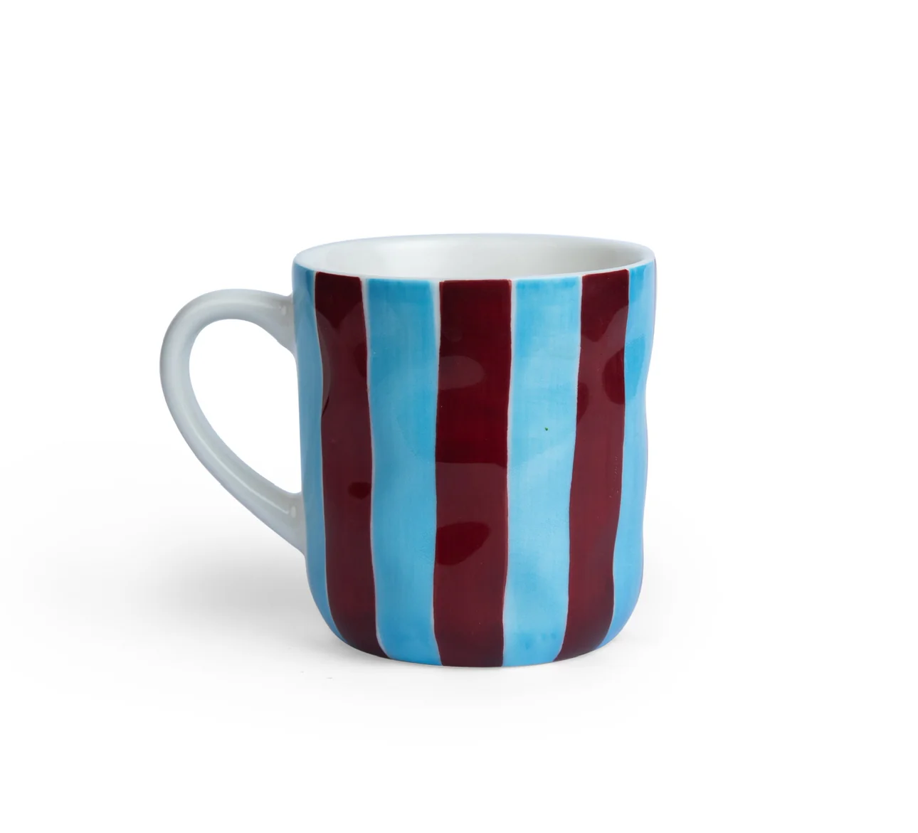 Mug - Cornflower Blue and Burgundy Stripe