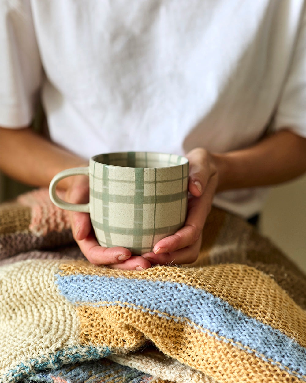 Mug - Duck Egg Check Cat's Pyjamas