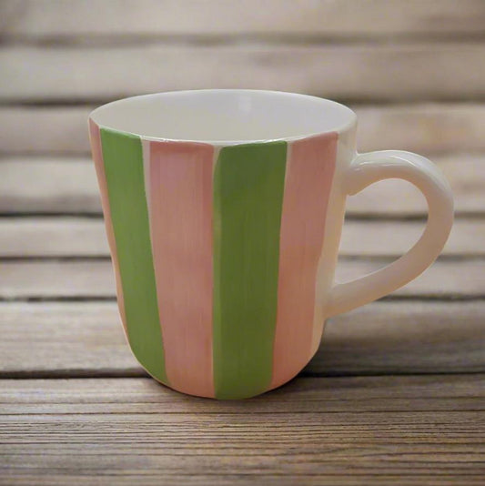 Mug - Pink & Mint Stripe