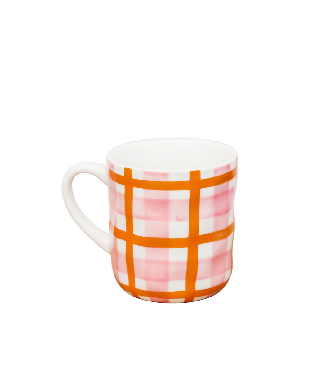 Mug - Pink &amp; Orange Gingham