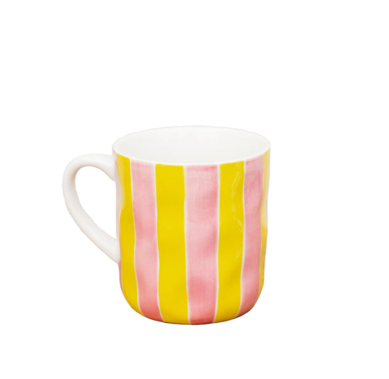 Mug - Pink &amp; Yellow Stripe