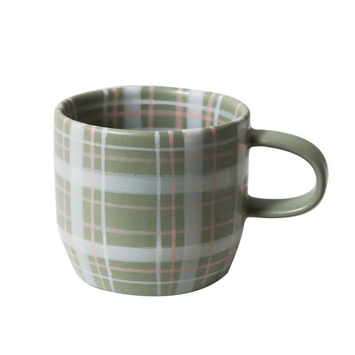 Mug - Sage &amp; Blush Check Cat&