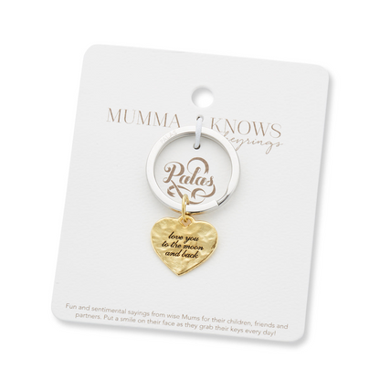 "Moon and back" Charm Keyring
