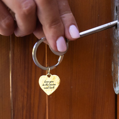 "Moon and back" Charm Keyring