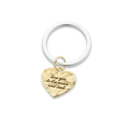 "Moon and back" Charm Keyring