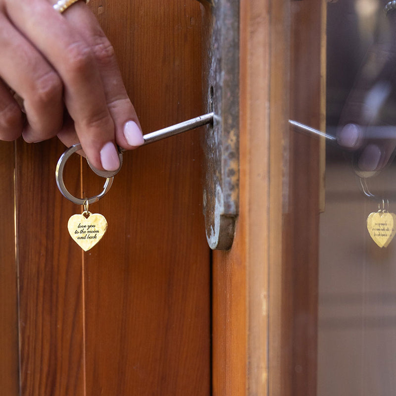 "Moon and back" Charm Keyring