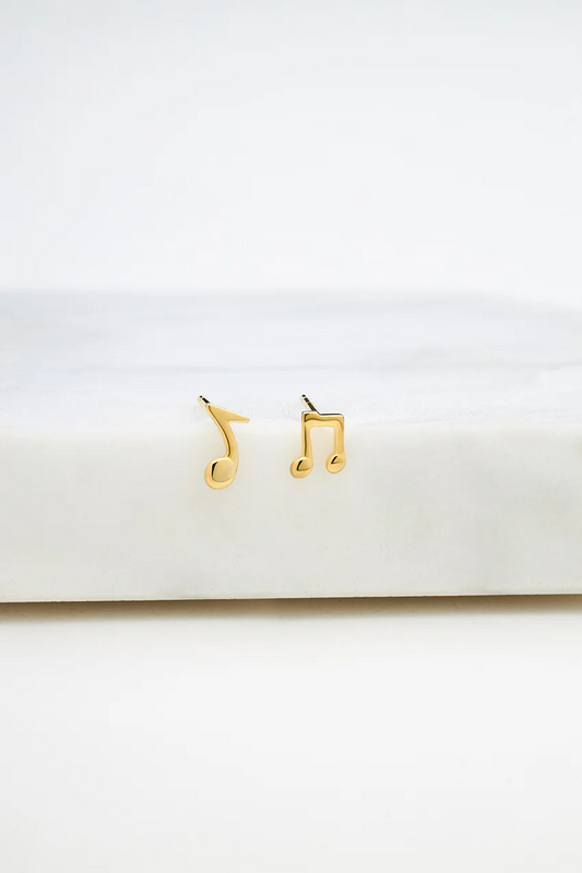 Musical Note Stud Earring – Gold