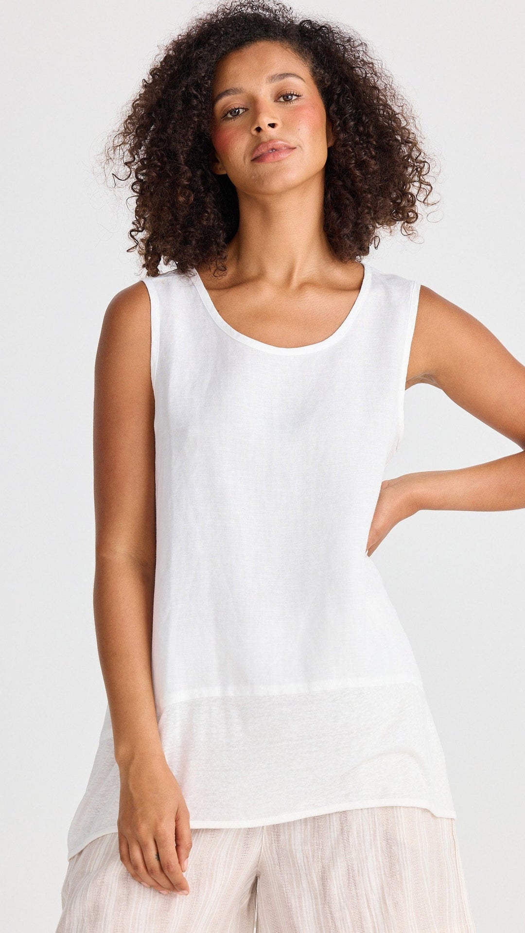 Nomad Knit Singlet - White