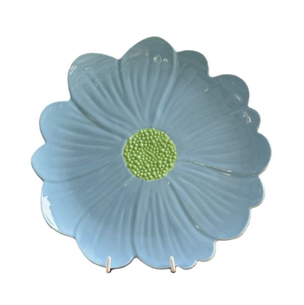 Flower Plate - Blue & Green