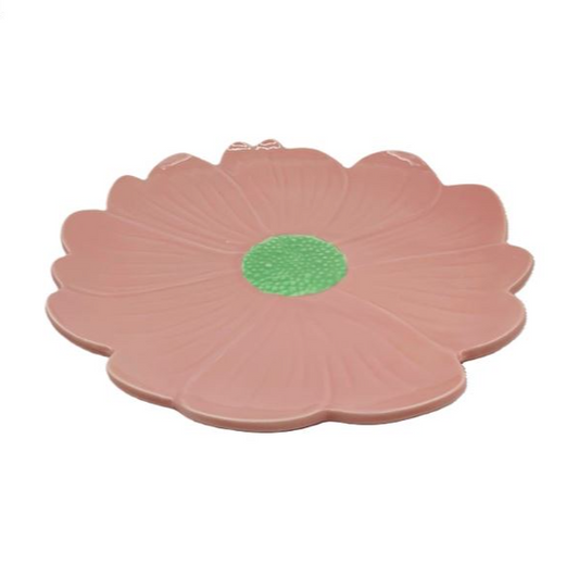 Flower Plate - Pink & Green