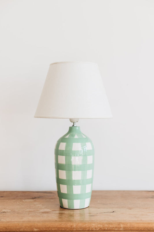 Gingham Lamp - Green