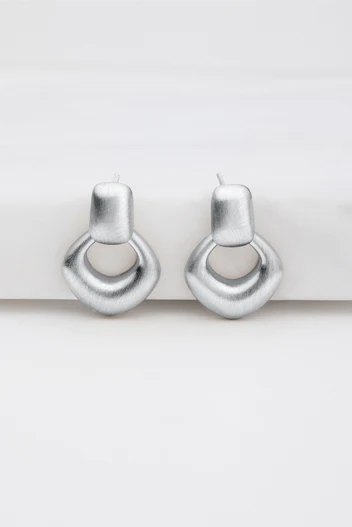 Nova Earring – Brushed Silver