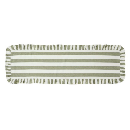 Orla Cotton Runner - Olive/Ivory
