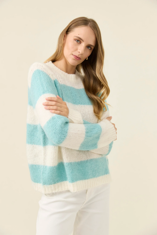 Pallas Stripe Jumper - Ice Blue