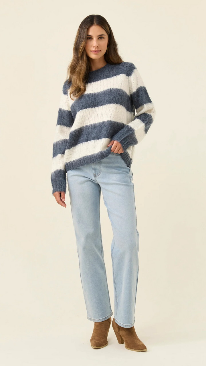 Pallas Stripe Jumper - Navy