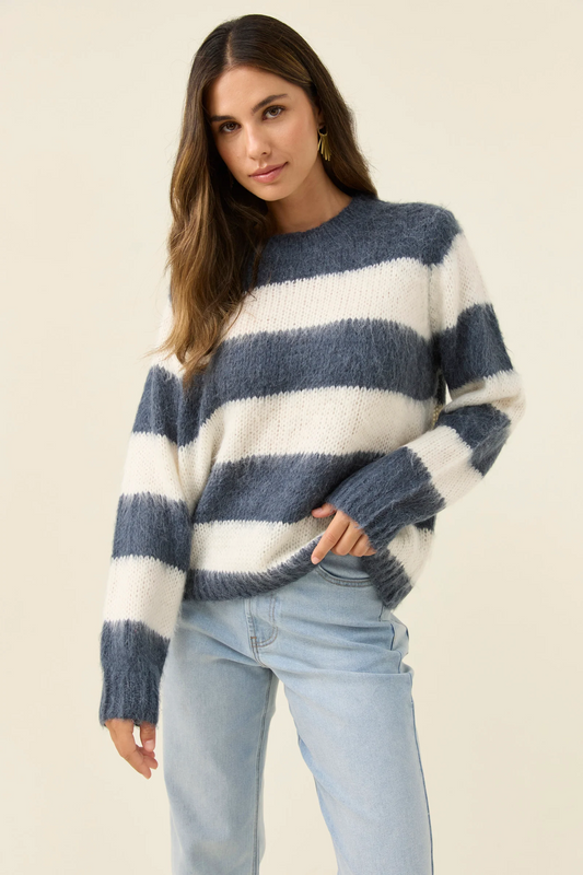 Pallas Stripe Jumper - Navy