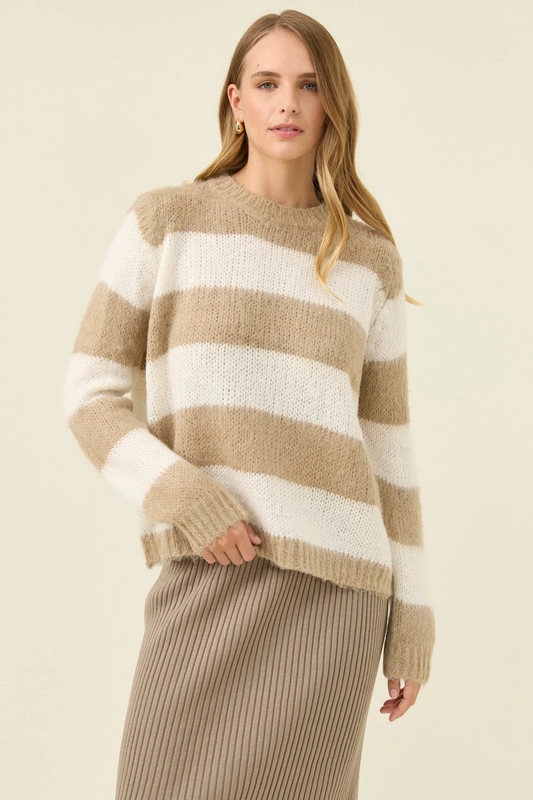 Pallas Stripe Jumper - Stone