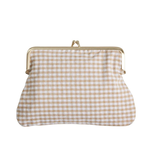 Petite Everything Clutch - Biscotti Gingham