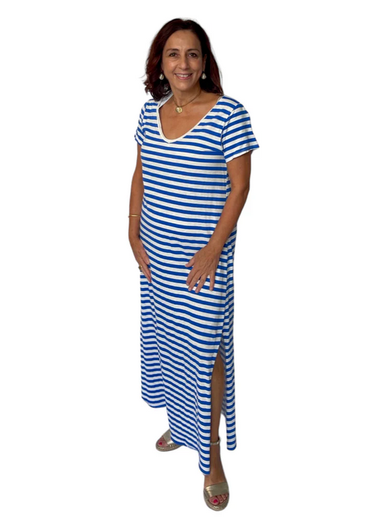Striped Maxi Dress - Navy