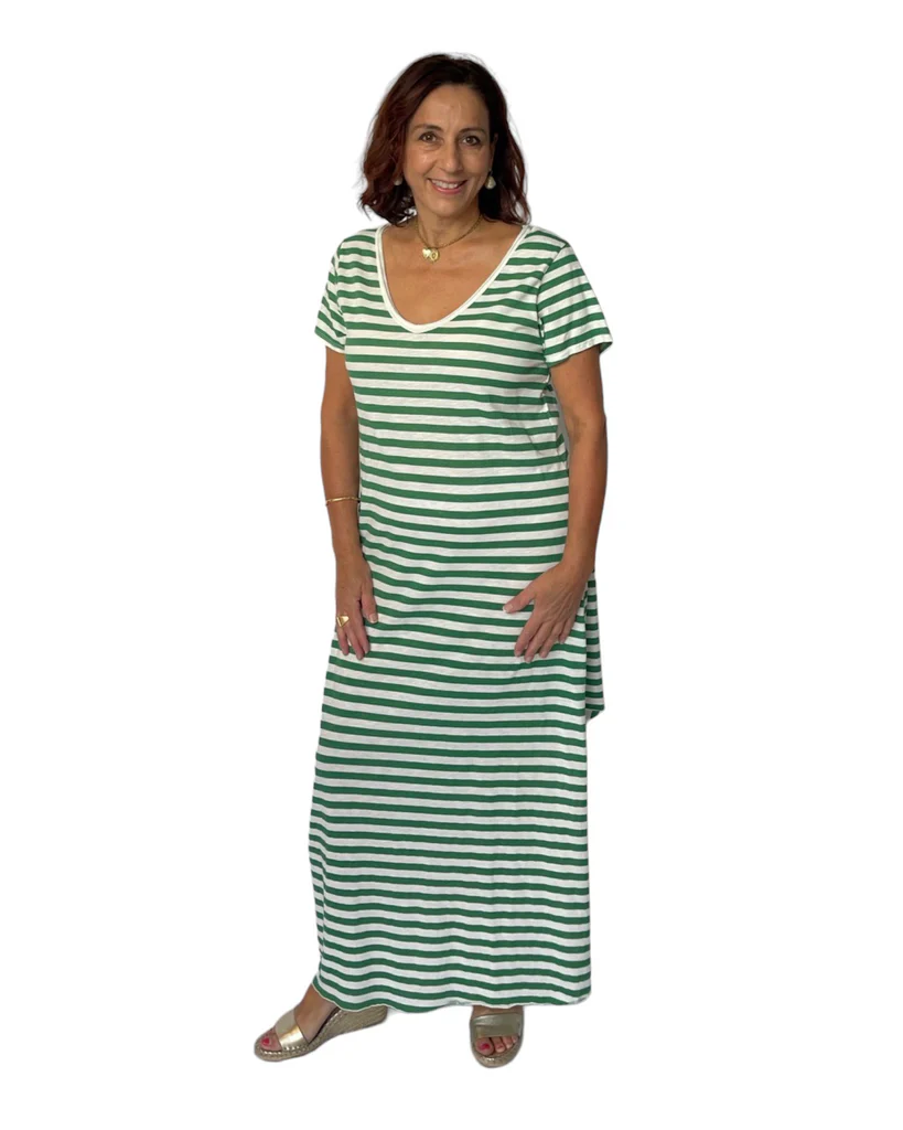 Striped Maxi Dress - Emerald