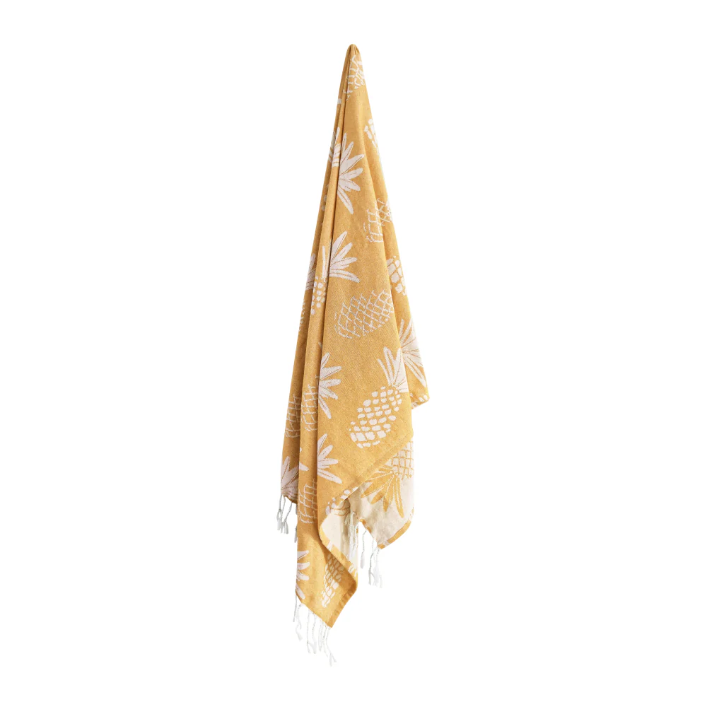 Pineapple Turkish Towel - Yellow &amp; White