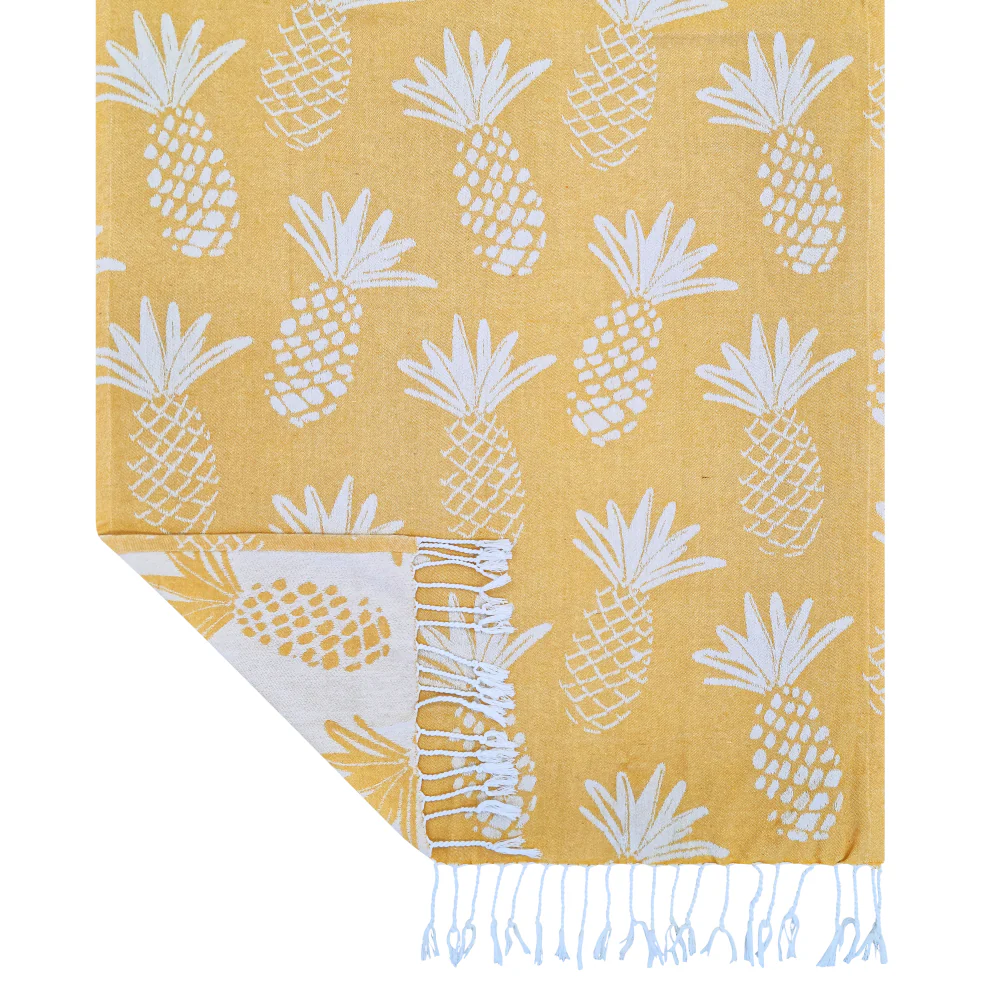 Pineapple Turkish Towel - Yellow & White