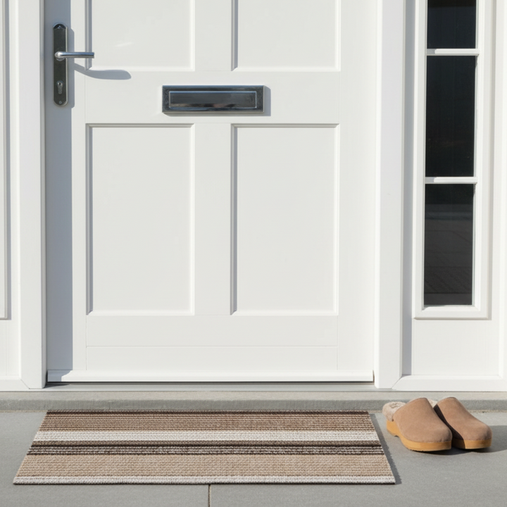 Pleat Stripe Doormat - Oyster