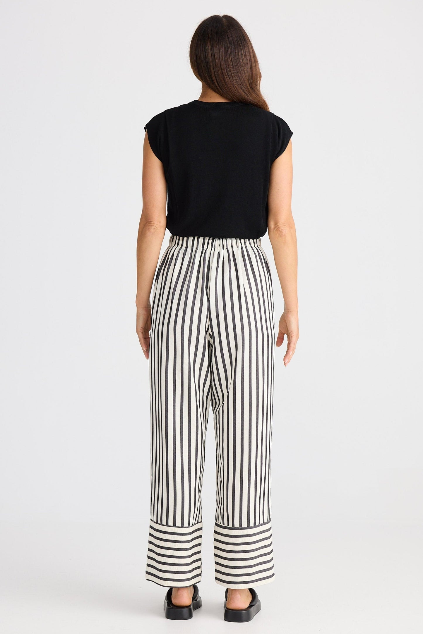 Portia Pant - Black Stripe