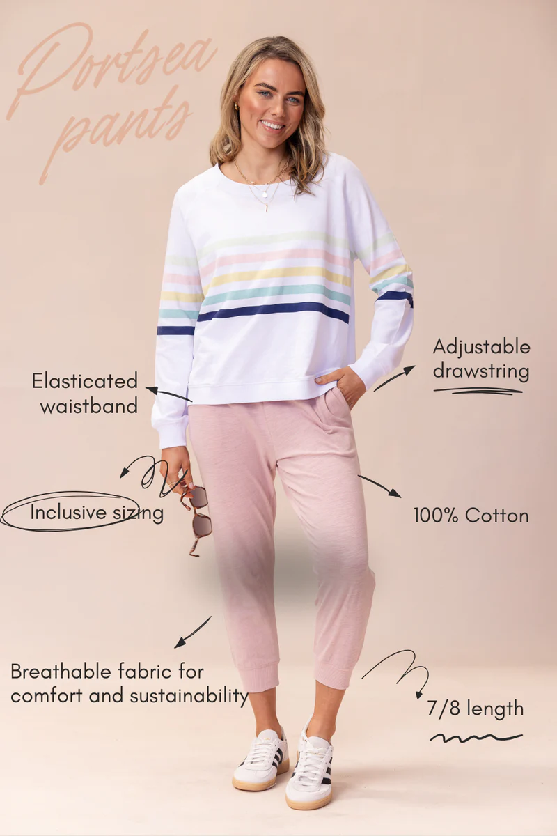 Portsea Pants (7/8 length) - Dusty Pink