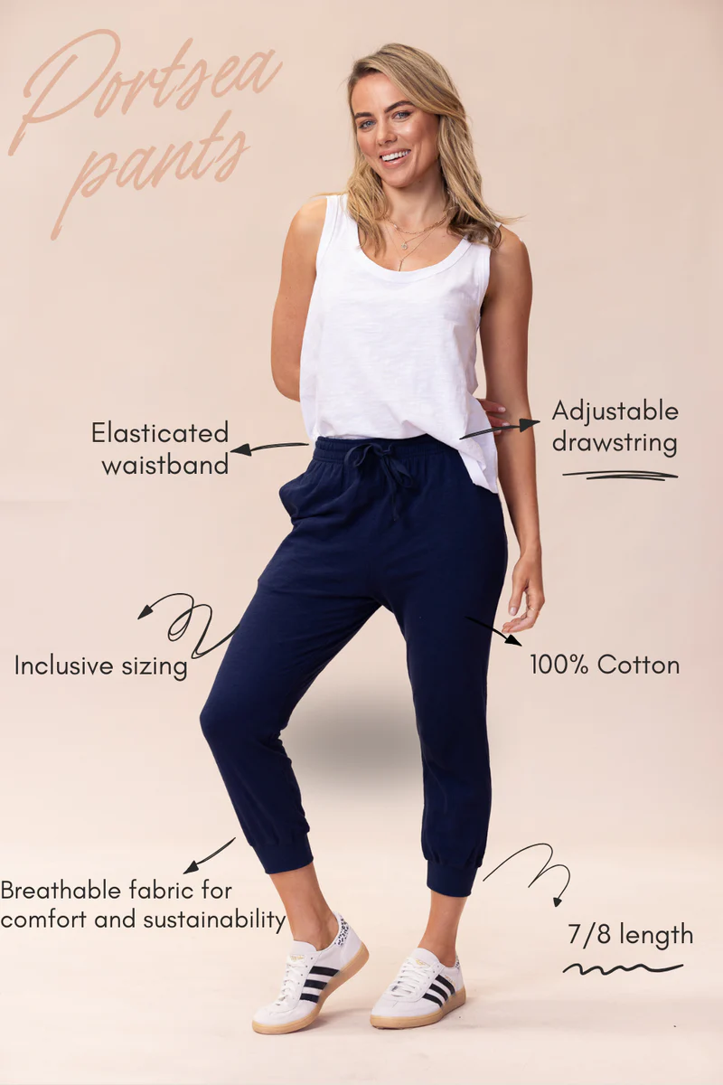 Portsea Pants (7/8 length) - Navy