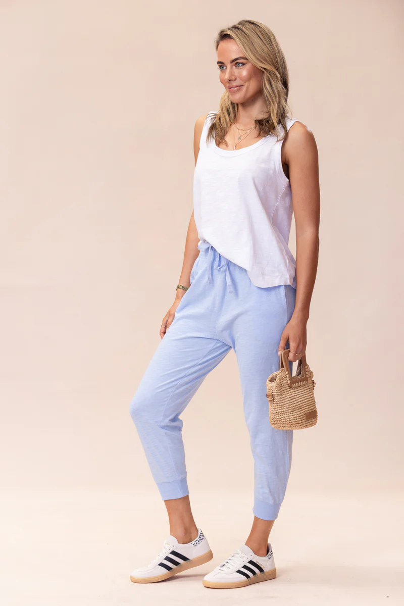 Portsea Pants (7/8 length) - Soft Blue