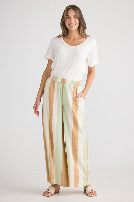 Positano Pant - Melon Field Stripe