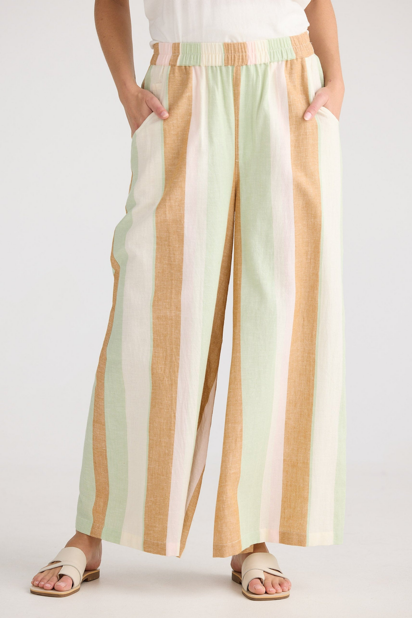Positano Pant - Melon Field Stripe