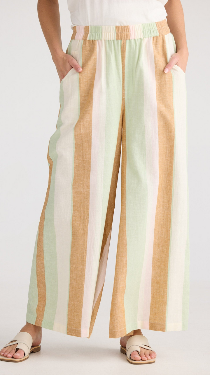 Positano Pant - Melon Field Stripe