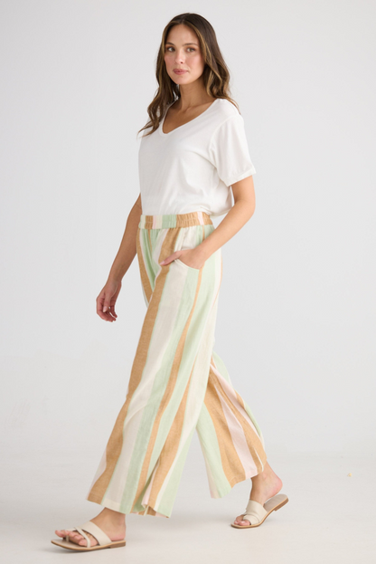 Positano Pant - Melon Field Stripe