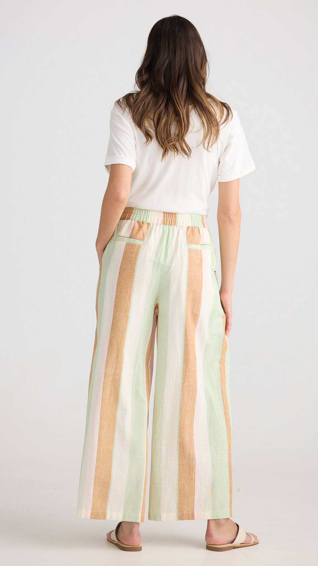 Positano Pant - Melon Field Stripe