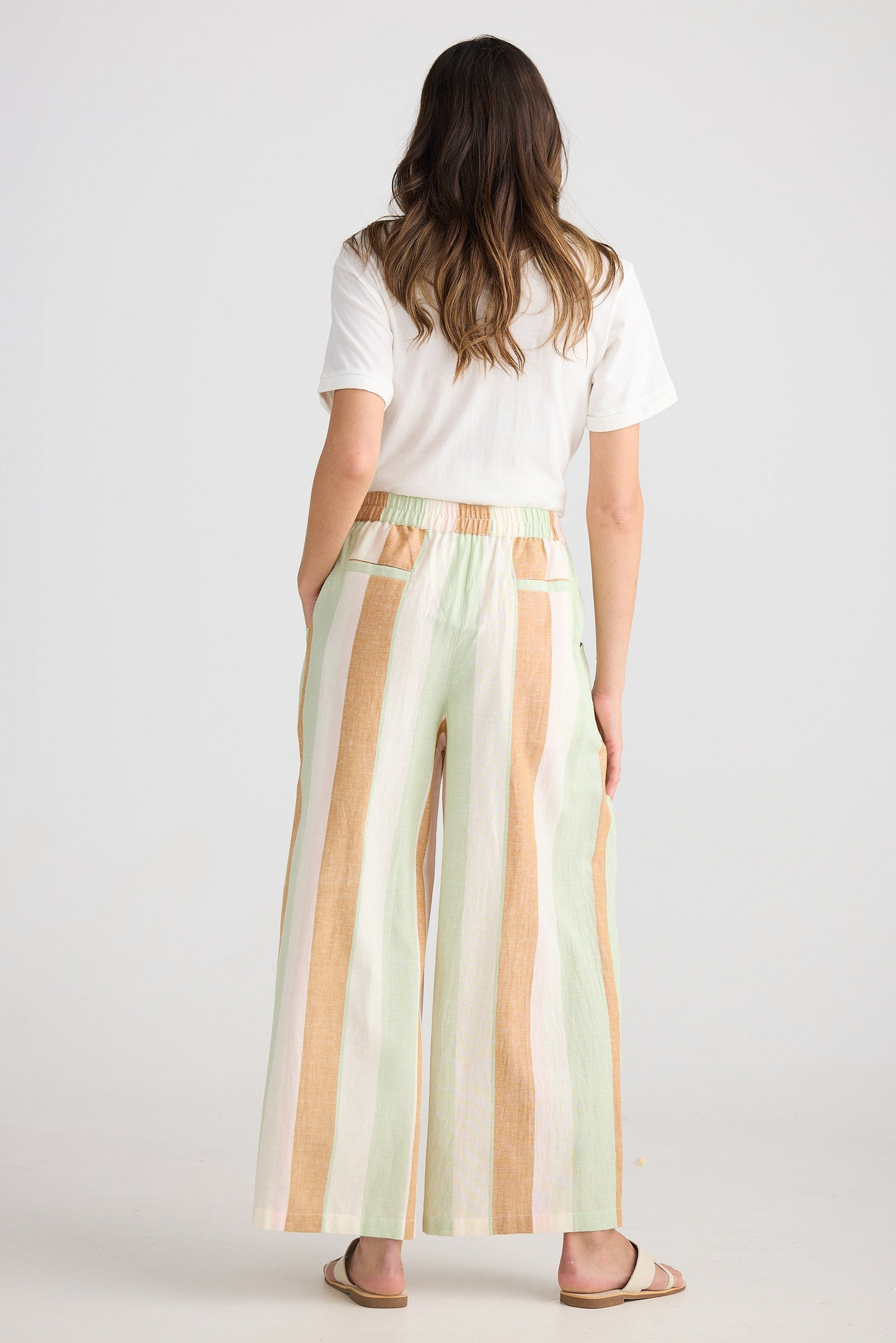 Positano Pant - Melon Field Stripe