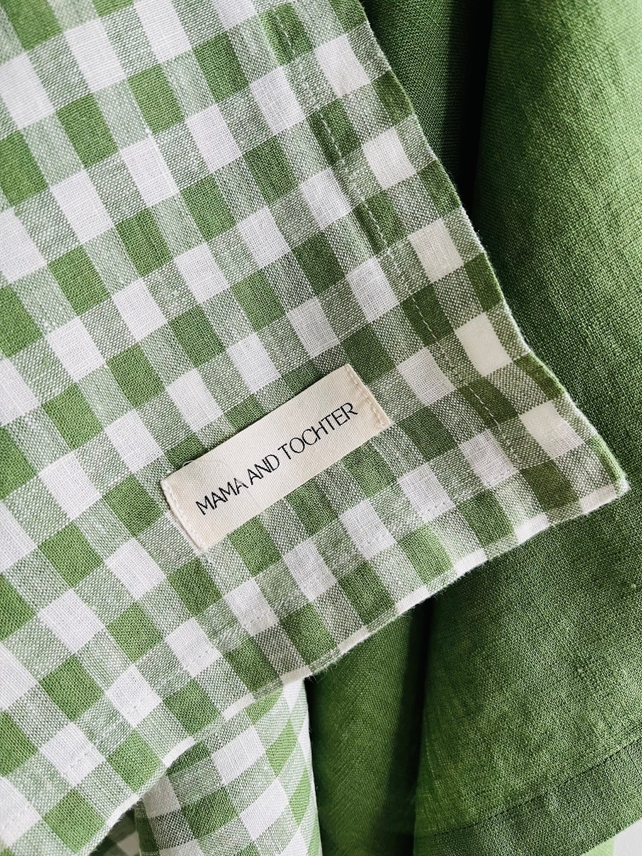 Pure French Linen Tea Towel - Celtic Gingham