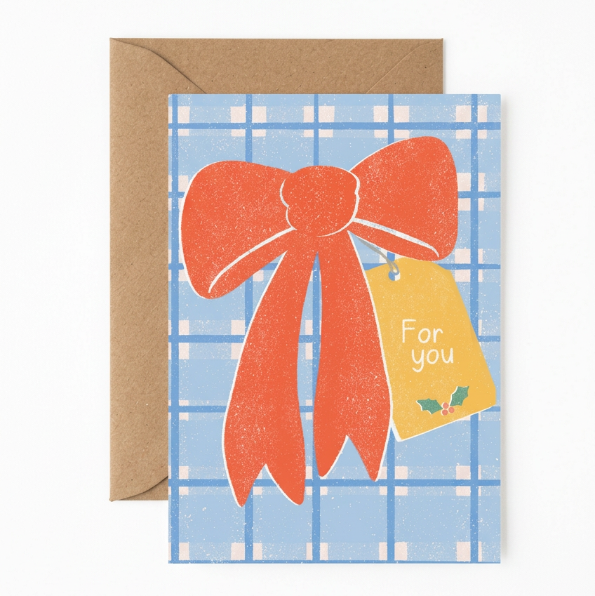 Red Bow Christmas Card