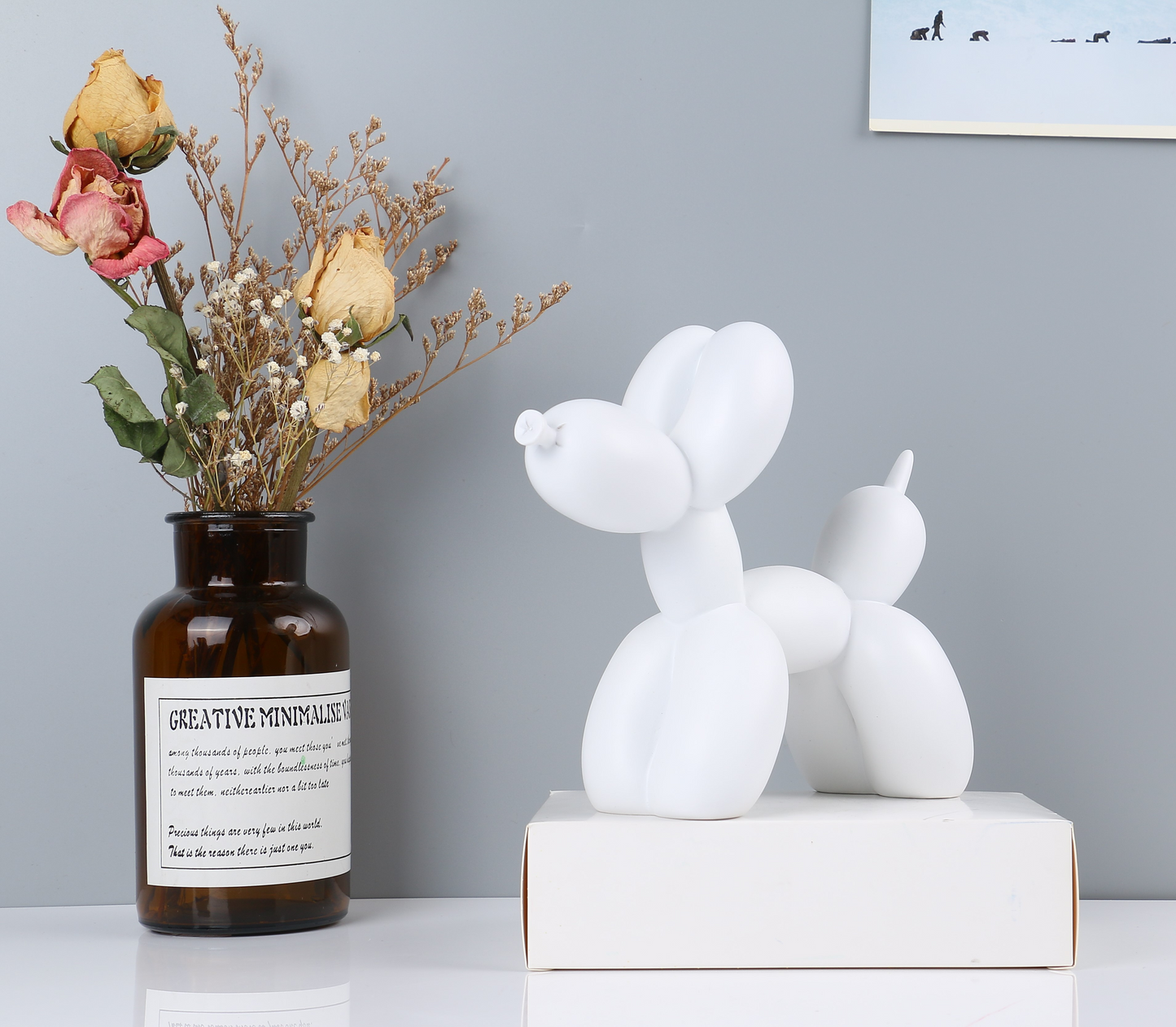 Resin Balloon Dog - White