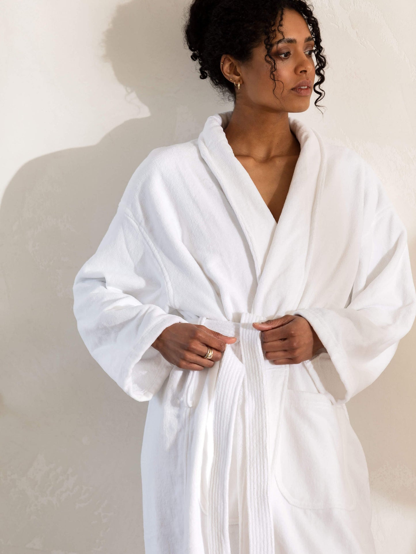 Resort Velour Bathrobe - White
