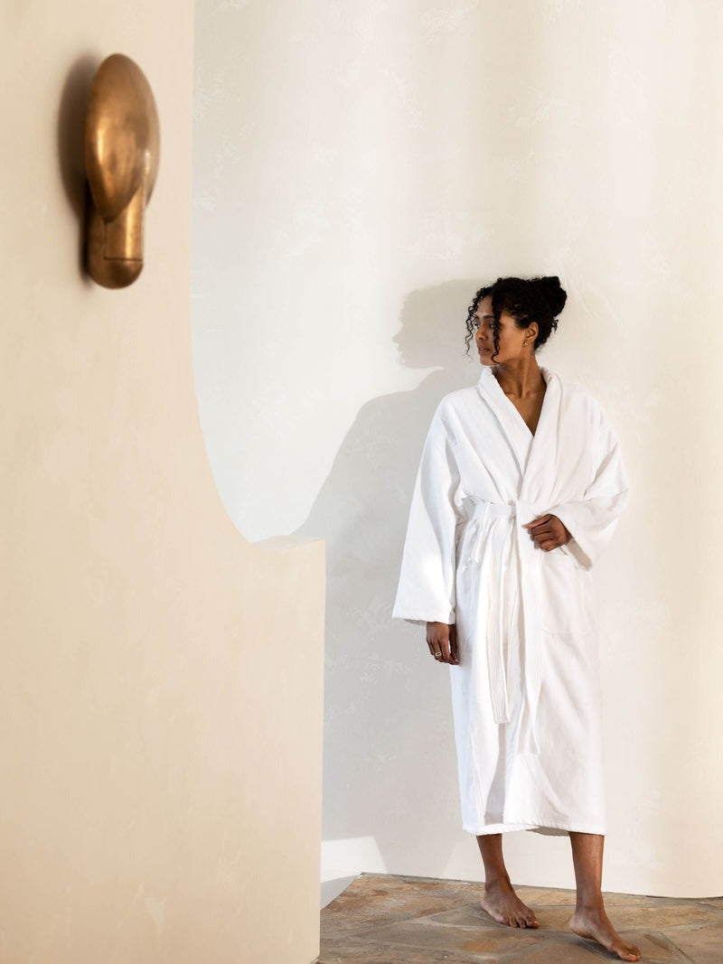 Resort Velour Bathrobe - White