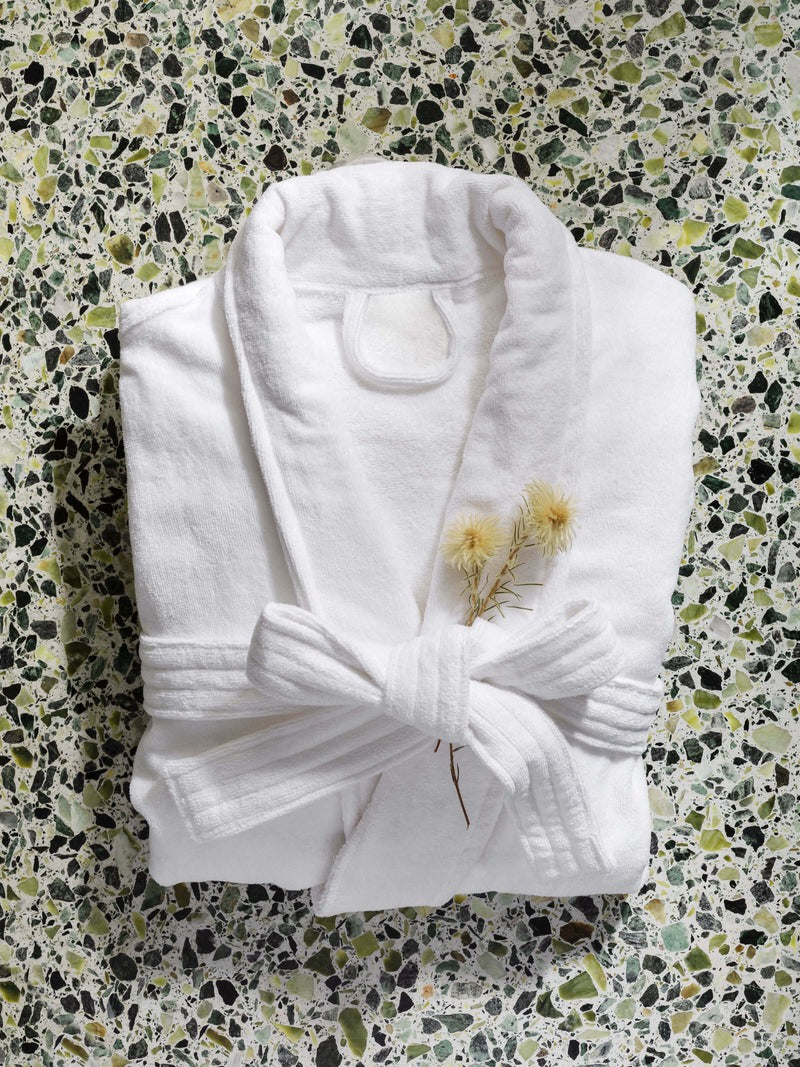 Resort Velour Bathrobe - White