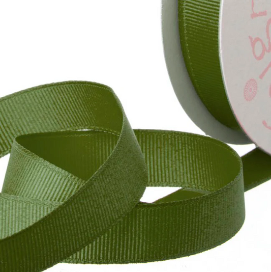 Grosgrain Plain Ribbon - Olive